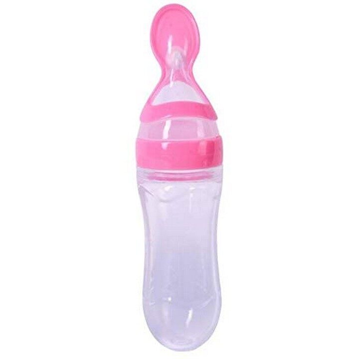 Easy Squeezy Spoon Food Feeder Pink